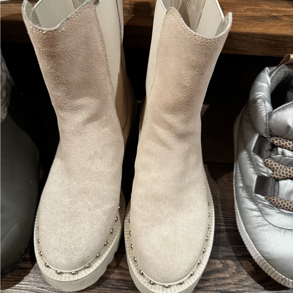 Vince Camuto Cream Ankle Booties